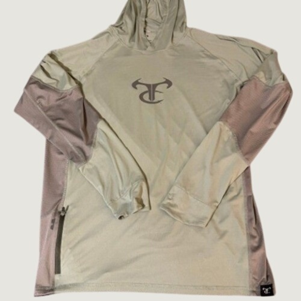 TrueTimber Mens XL Performance Hoodie Sage Green Grey Mesh Activewear Shirt
